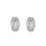 Vintage Sterling Silver Micro-set Zirconia Clip-On Earrings