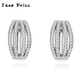 Vintage Sterling Silver Micro-set Zirconia Clip-On Earrings