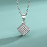 Square S925 Sterling Silver Necklace Set for Women