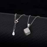 European American Square S925 Silver Necklace & Earrings
