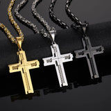 Stainless Steel Geometric Pendant Necklace Unisex