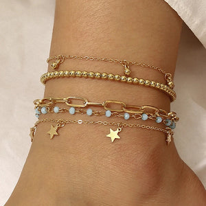 European American Wild Multi-Layer Foot Ornaments Anklets
