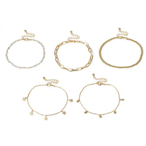 European American Wild Multi-Layer Foot Ornaments Anklets