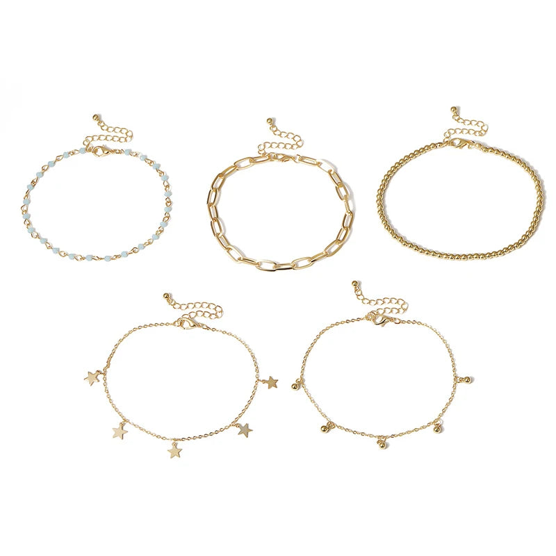 European American Wild Multi-Layer Foot Ornaments Anklets