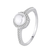 Freshwater Pearl Zirconia Ring S925 Sterling Silver Women