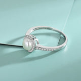 Freshwater Pearl Zirconia Ring S925 Sterling Silver Women