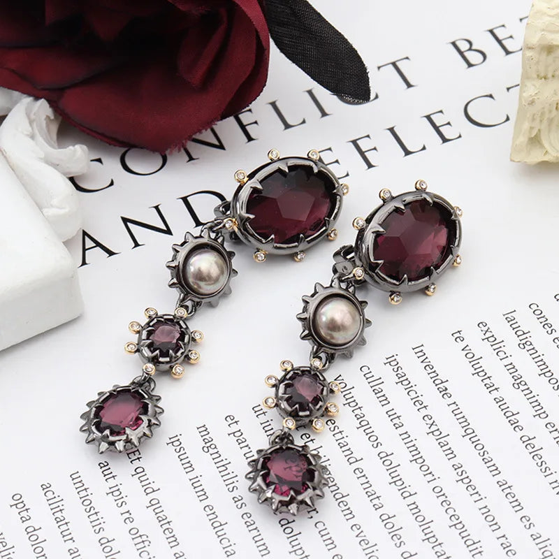 Ghost Gem Pearl Ear Clip European American Style