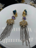 European American Ghosts Stone Tassel Long Ear Clip