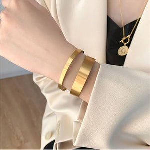 European American Titanium Steel 18k Plated Bracelet