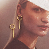 925 Silver Earrings Square Stripe Diamond Eardrop Style Female
