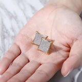 Hip Hop Zircon Earrings, 14k Plated, Men & Women