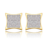 Hip Hop Zircon Earrings, 14k Plated, Men & Women