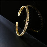 18K Plated Zircon Geometric Bracelet
