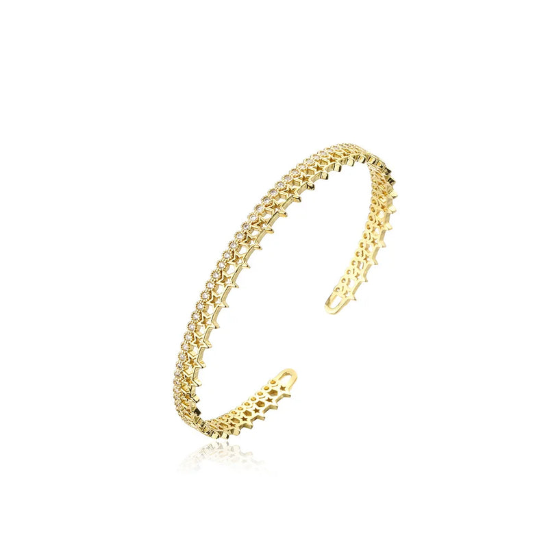 18K Plated Zircon Geometric Bracelet
