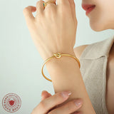European American INS Personality Thick Thin 18K Plated Bracelet