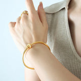 European American INS Personality Thick Thin 18K Plated Bracelet