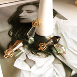 European American Diamond Crown Glass Earrings DIY Material