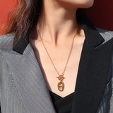 Hip Hop Ot Buckle Pig Nose Necklace Female Surgical Steel Plating