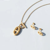 Hip Hop Ot Buckle Pig Nose Necklace Female Surgical Steel Plating