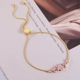 Floral and Leaf Design Adjustable Bracelet