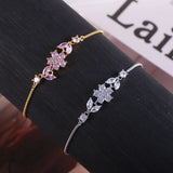 Floral and Leaf Design Adjustable Bracelet