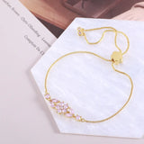 Floral and Leaf Design Adjustable Bracelet