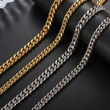 Men's Personality Round Buckle Neck Chain Hip Hop Big Cuban Chain