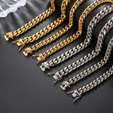 Men's Personality Round Buckle Neck Chain Hip Hop Big Cuban Chain