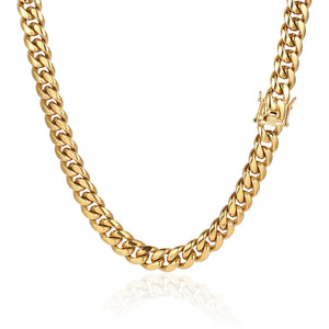 Men's Personality Round Buckle Neck Chain Hip Hop Big Cuban Chain