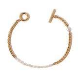 Natural Pearl OT Buckle Bracelet Retro Heavy Industry Female Jewelry