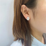 S925 Sterling Silver Egg-Shaped Doves Earrings for Women