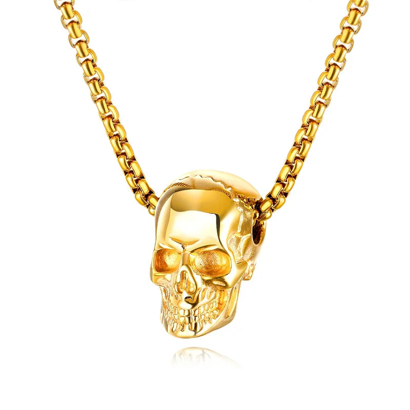 Gothic Punk Skeleton Necklace Men's Retro Pendant