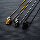 Gothic Punk Skeleton Necklace Men's Retro Pendant