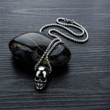 Gothic Punk Skeleton Necklace Men's Retro Pendant