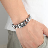 Skull Cuban Chain Men's Stainless Steel Bracelet Gift