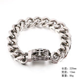 Skull Cuban Chain Men's Stainless Steel Bracelet Gift