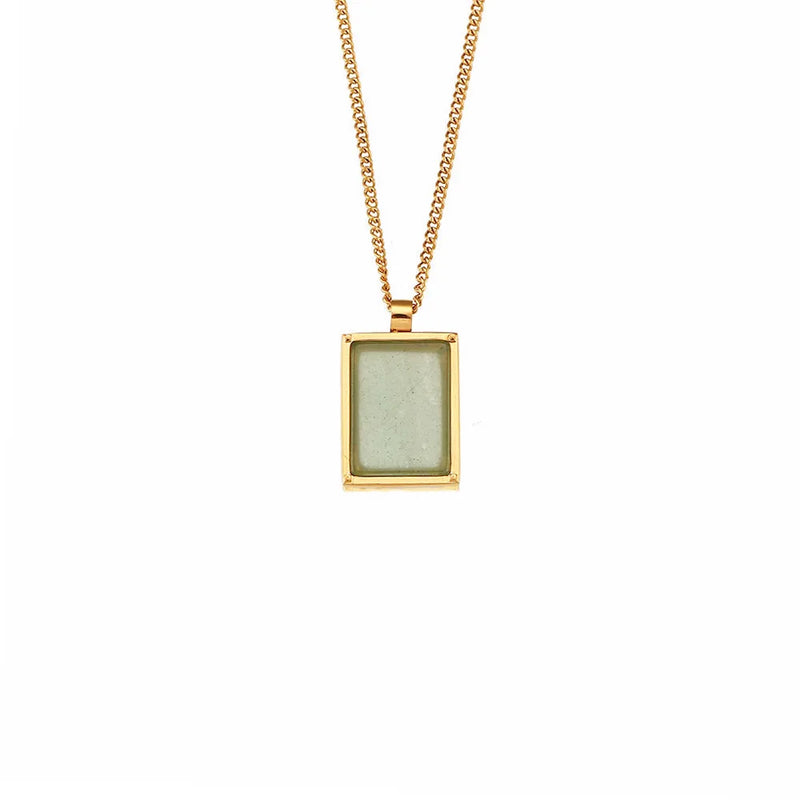 Gold-plated Lapis Lazuli Stone Necklace