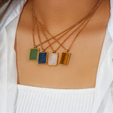 Gold-plated Lapis Lazuli Stone Necklace