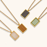 Gold-plated Lapis Lazuli Stone Necklace