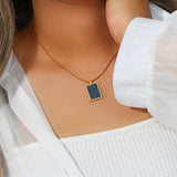 Gold-plated Lapis Lazuli Stone Necklace