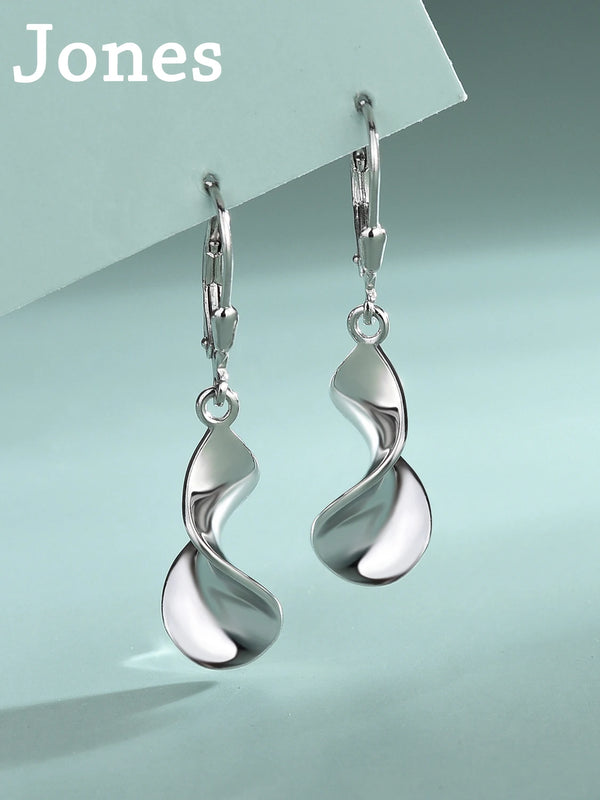 925 Sterling Silver Tassel Earrings Twisted Rotating Long Creative Earrings