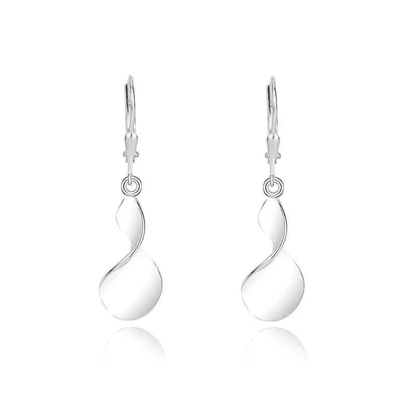 925 Sterling Silver Tassel Earrings with Twisted Rotating Design
