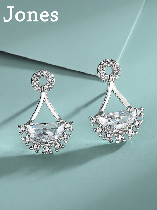 Elegant S925 Sterling Silver Zirconia Earrings