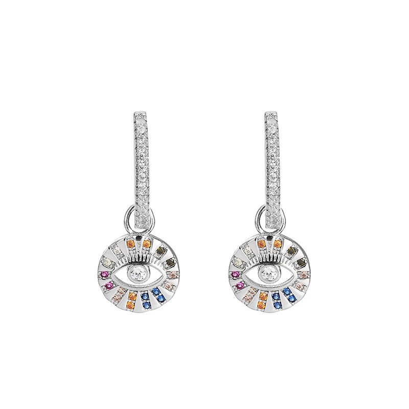 S925 Sterling Silver Devil's Eye Diamond Earrings