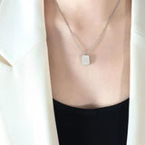 18k Block Letter Pendant Necklace Titanium Steel Plated