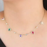 Rainbow Zircon Gemstone Necklace for Women