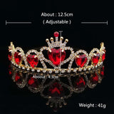 Wedding Bridal Crown Red Heart Headband Hair Jewelry