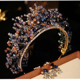 Baroque Rhinestone Bridal Headpiece with Earring