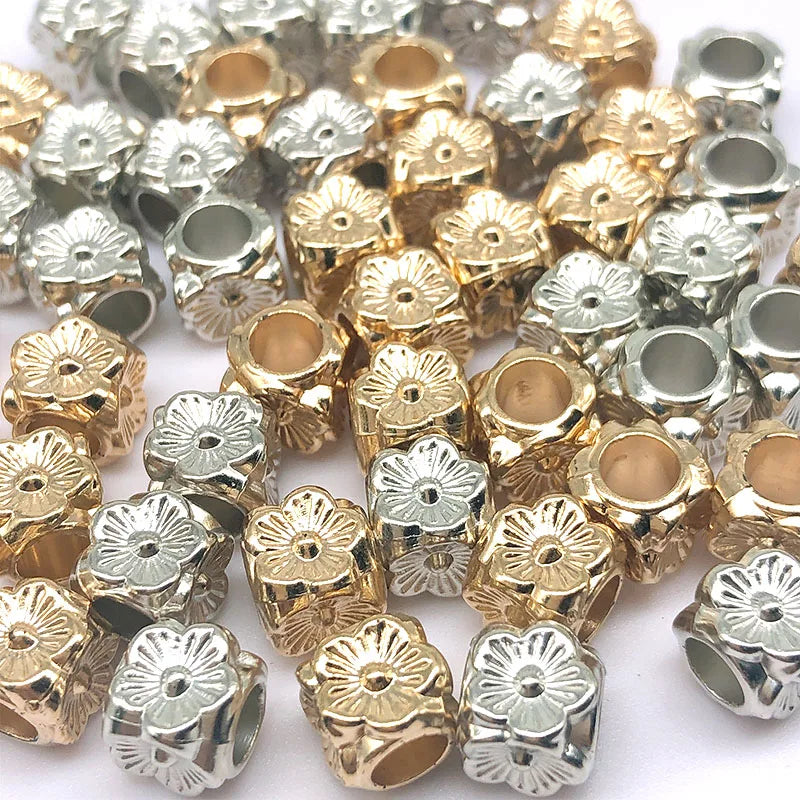 European Bead Big Hole bead 8mm 50/100pcs Flower CCB Beads Spacer
