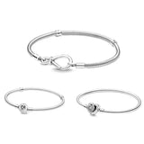 European Bracelet Snake Chain Bangle Mom Love Forever Clip Jewelry Kit
